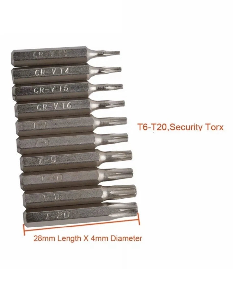 Torx Bit Driver Set CR-V Security Torx T3 T4 T5 T6 T7 T8 T9 T10 T15 T20 10 PCS