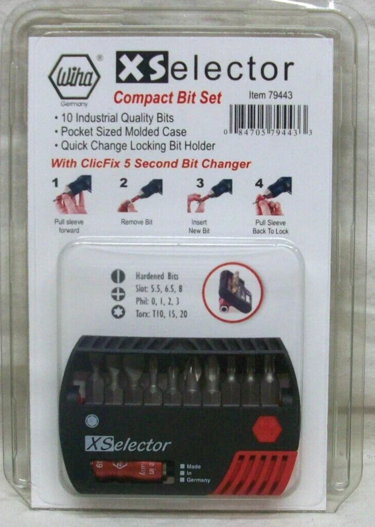 NIB "Wiha" Quality Tools X-Selector Compact Bit Set (Pocket Size) #79443 NEW