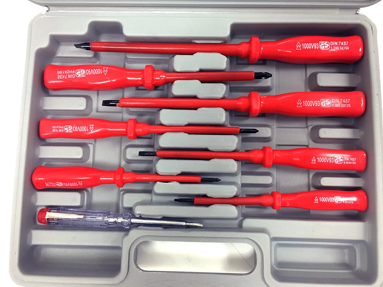 7 pcs Insulated Screwdriver and Mains Tester Set + 308 pcs Electrical Assortment
