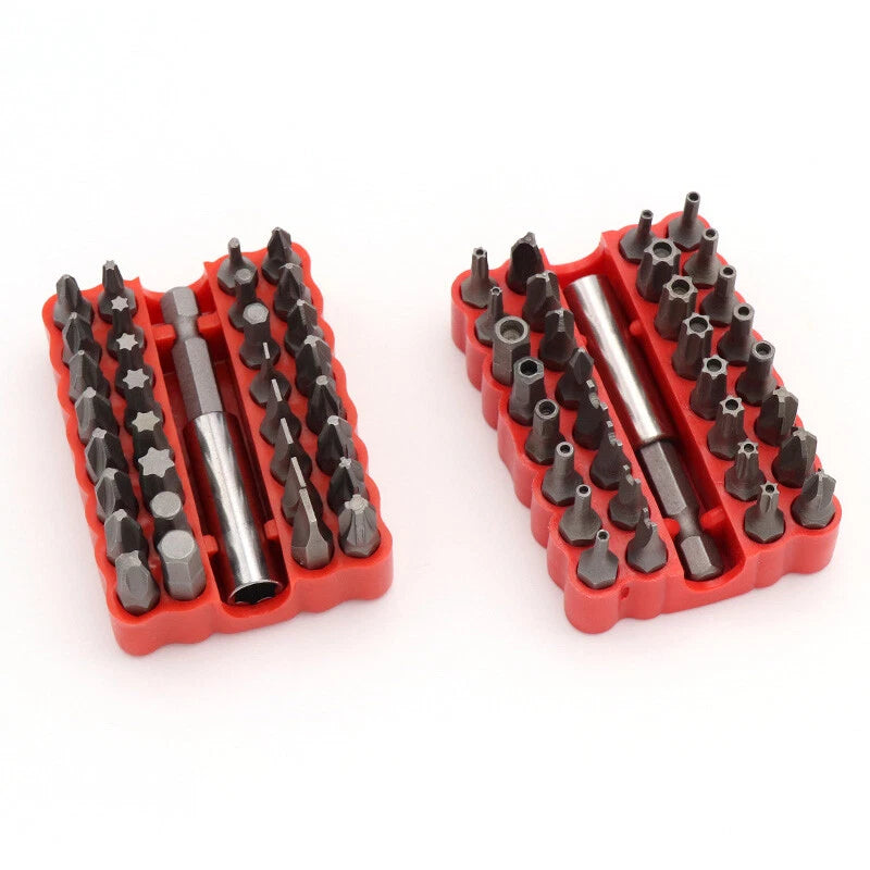33Pcs Security Bit Set Tamper Proof Torx Spanner Screwdriver Star Hex Holder Rod