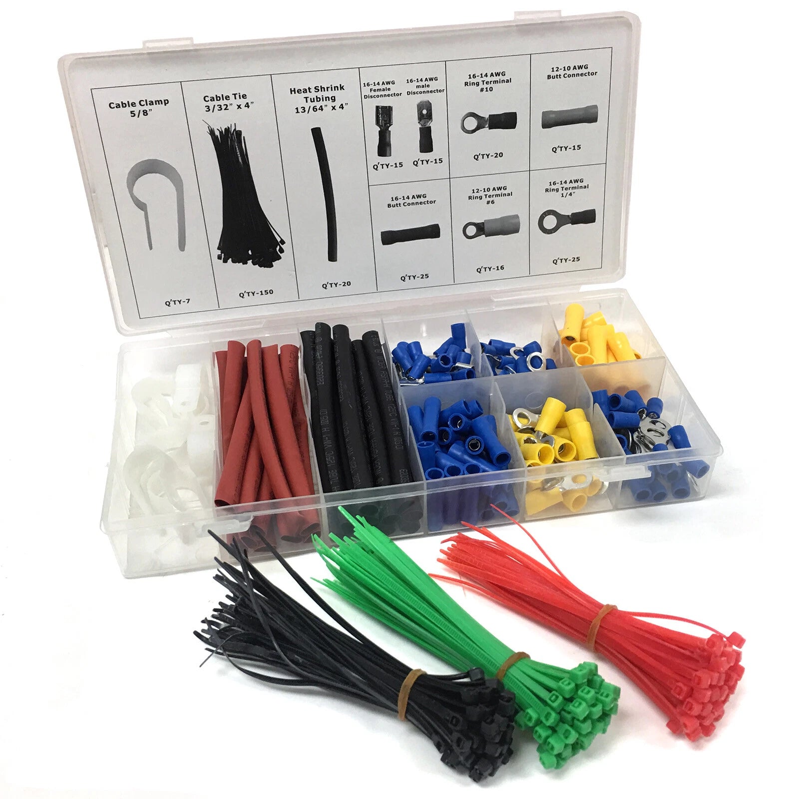 7 pcs Insulated Screwdriver and Mains Tester Set + 308 pcs Electrical Assortment