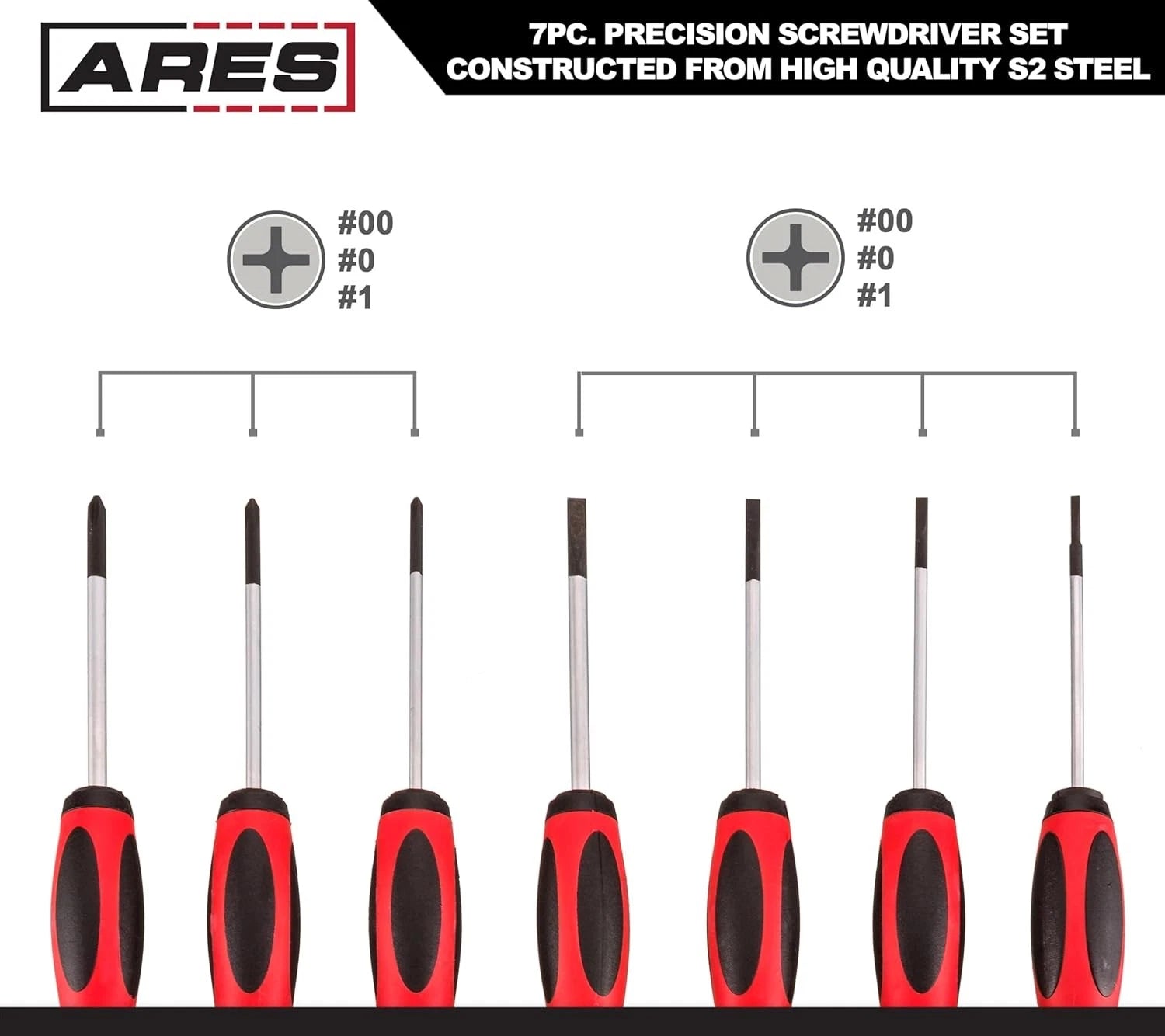 70600-7-Piece Precision Screwdriver Set - S2 Steel Screwdriver Shafts - Phill...