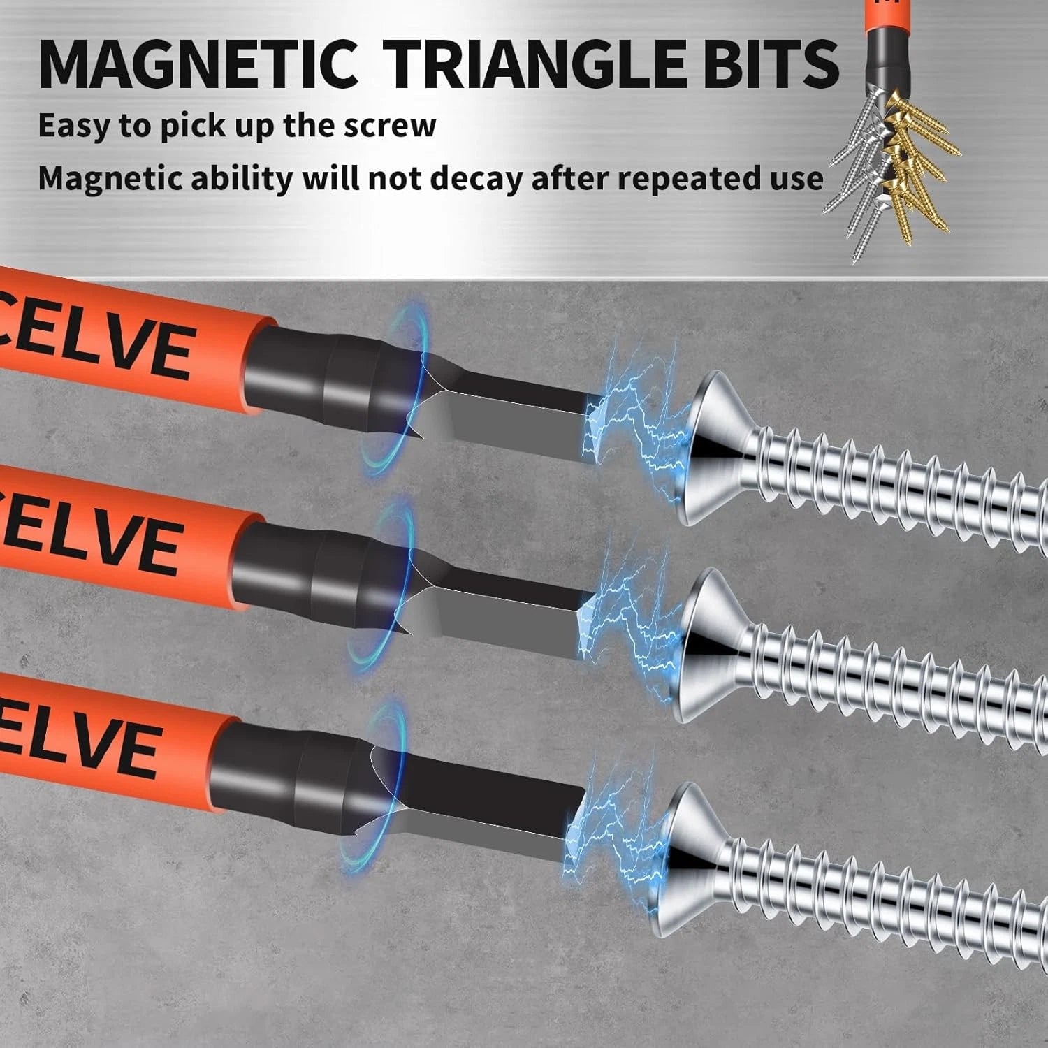 10-Pack Triangle 10 Pack Bit Set, Black Screwdriver Set