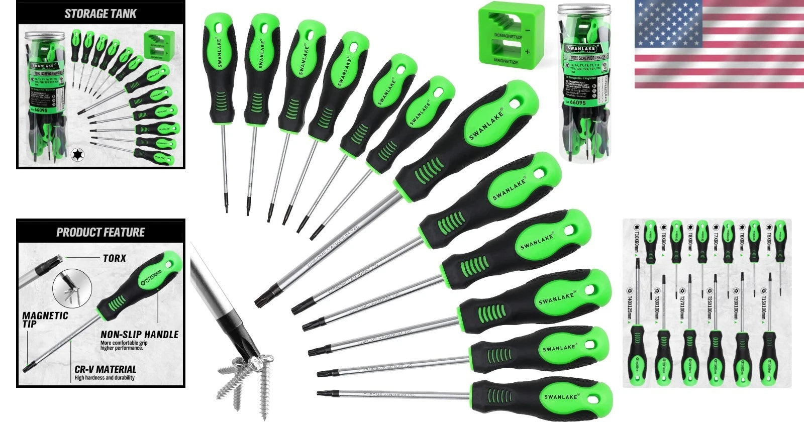 Ergonomic 13-Piece Torx Screwdriver Set with Magnetic Tips for Easy Assembly