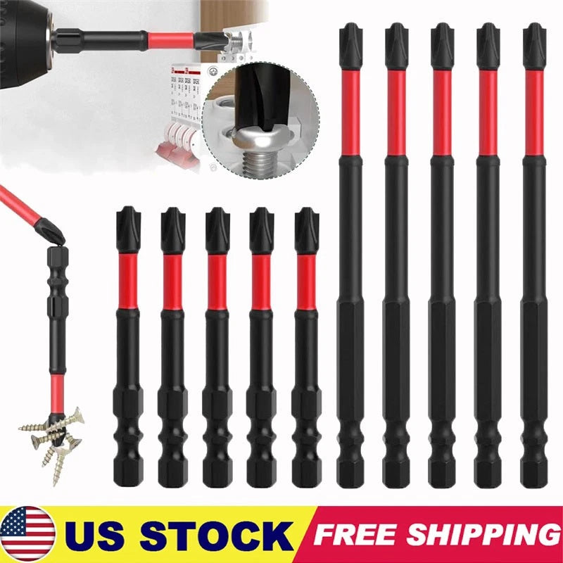 5-10pcs FPH2 Impact Screwdriver Bit Set-S2 Steel 65mm &110mm Slotted Heads US