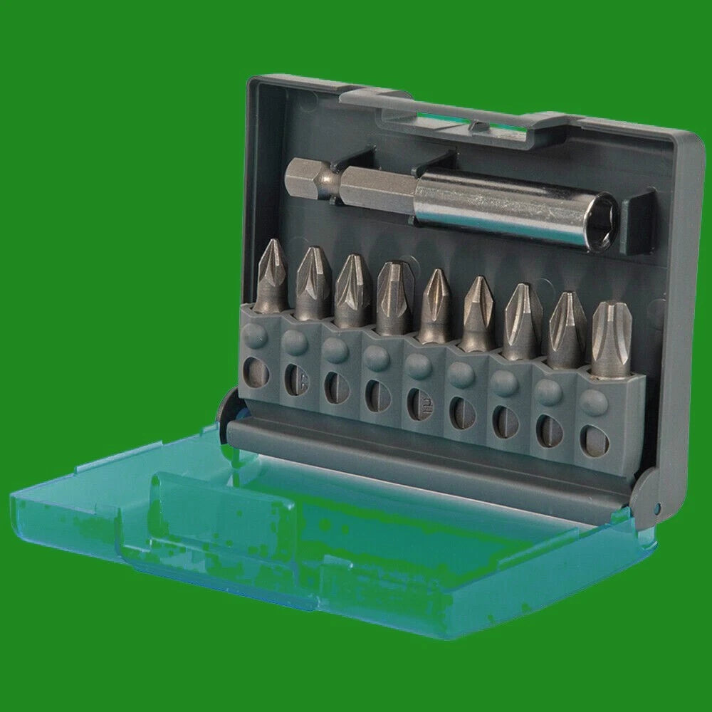 Cr-V Screwdriver Bit Set 10 pieces Chrome Vanadium 6150 Steel