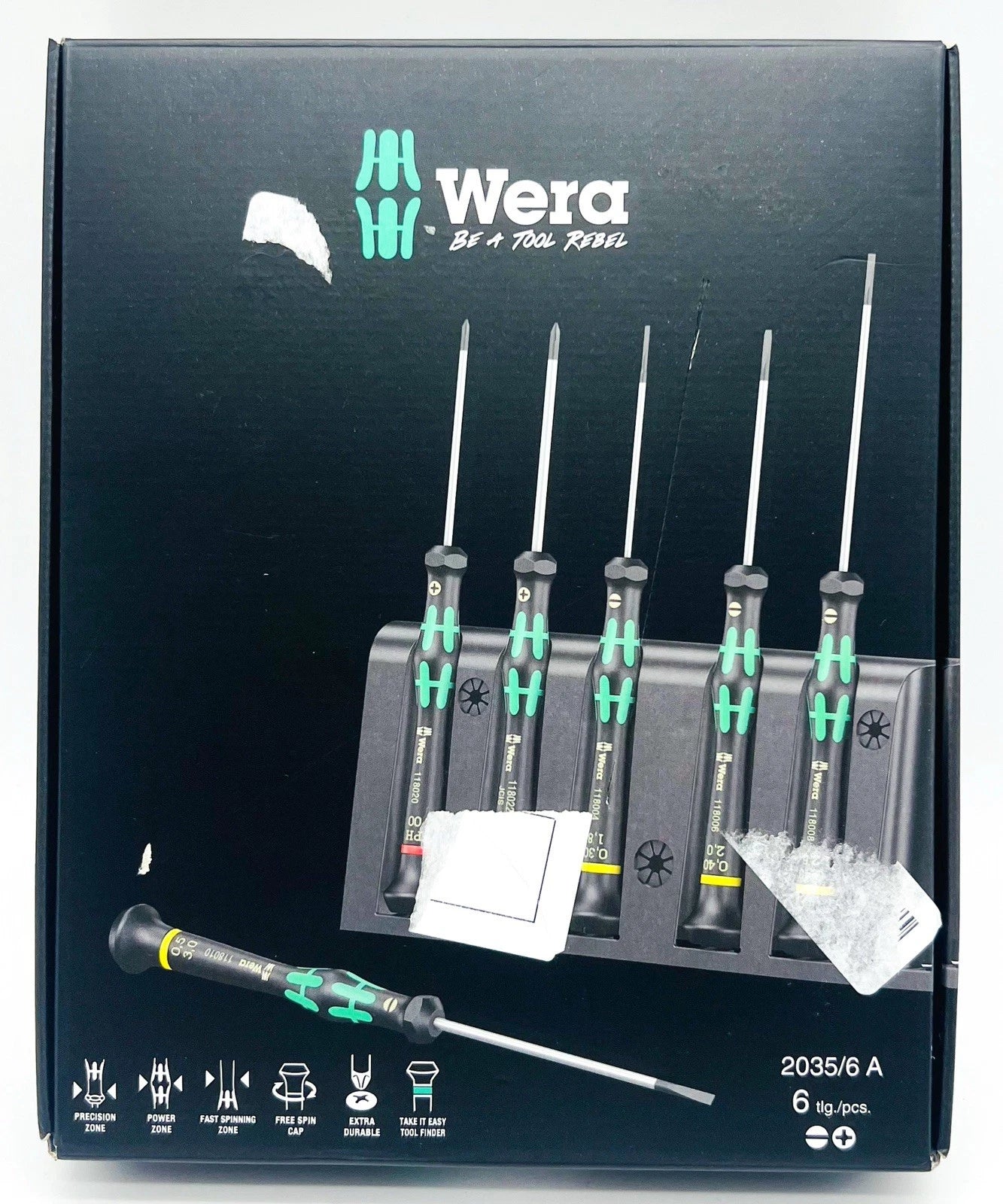 Wera 05118150001 2035/6A Kraftform Micro Fente/Phillips Tournevis, 6-Piece Set