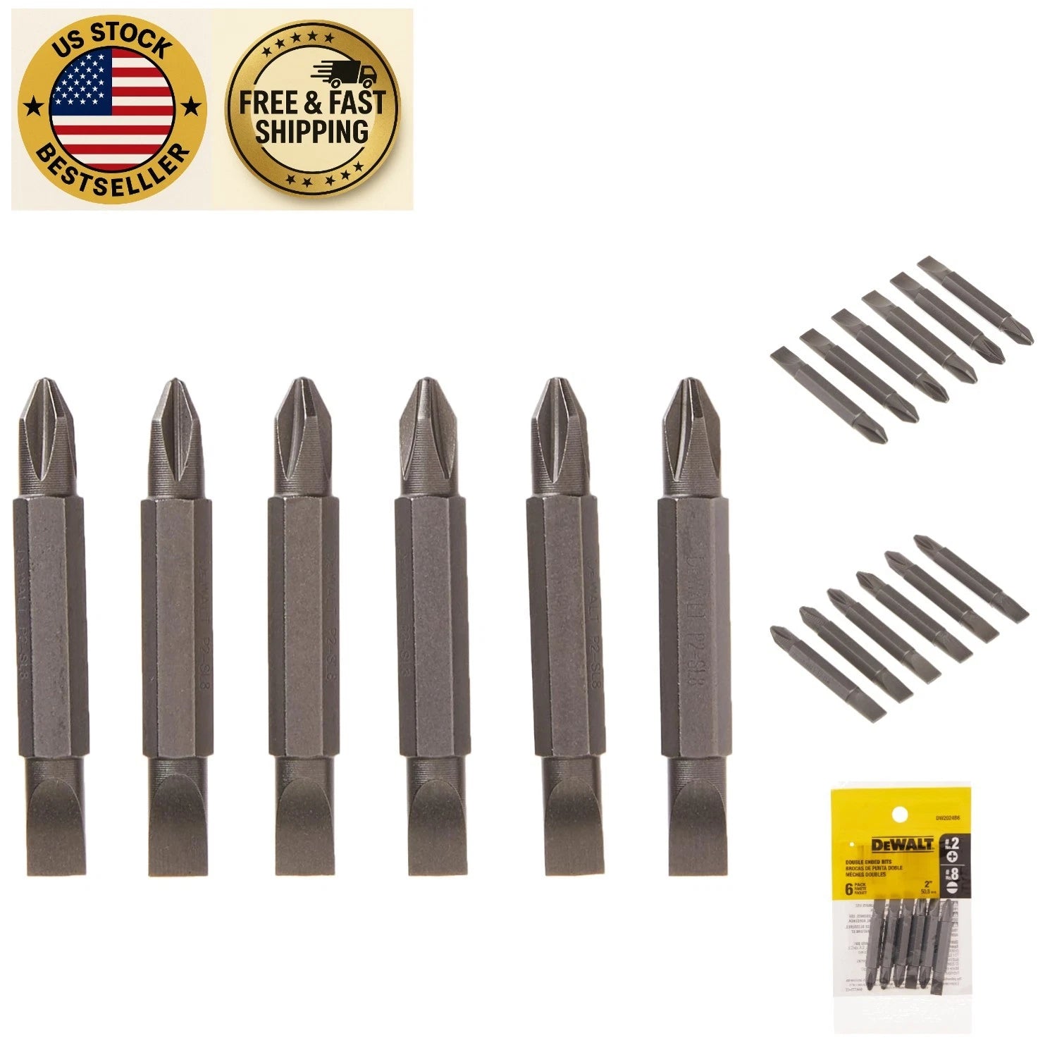 6-Pack Screwdriver Bits: Enhanced Torque & Durability for Professionals