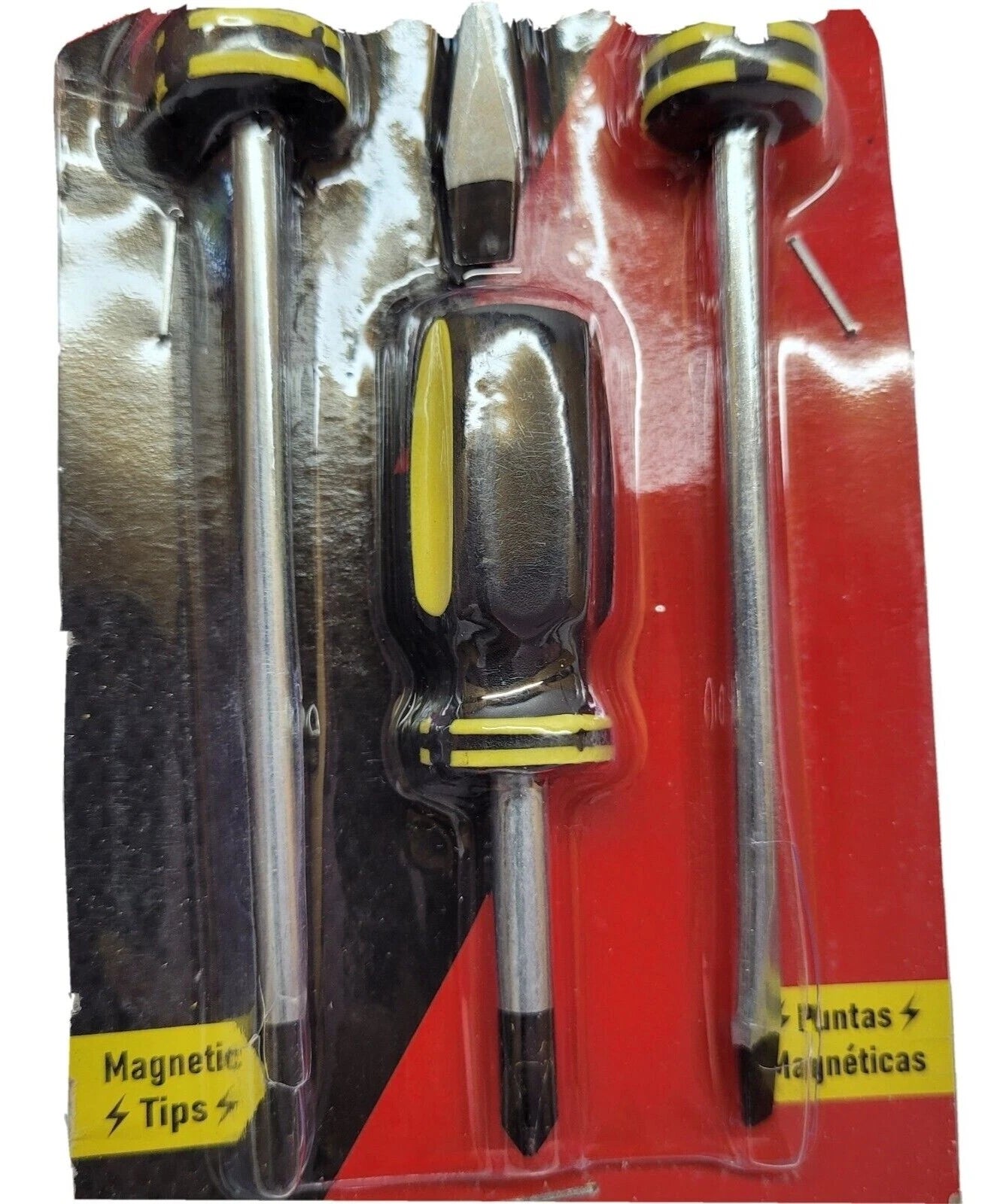 TOOL BOX 4pc Black/Yellow Screwdriver Set With Magnetic Tips 60536