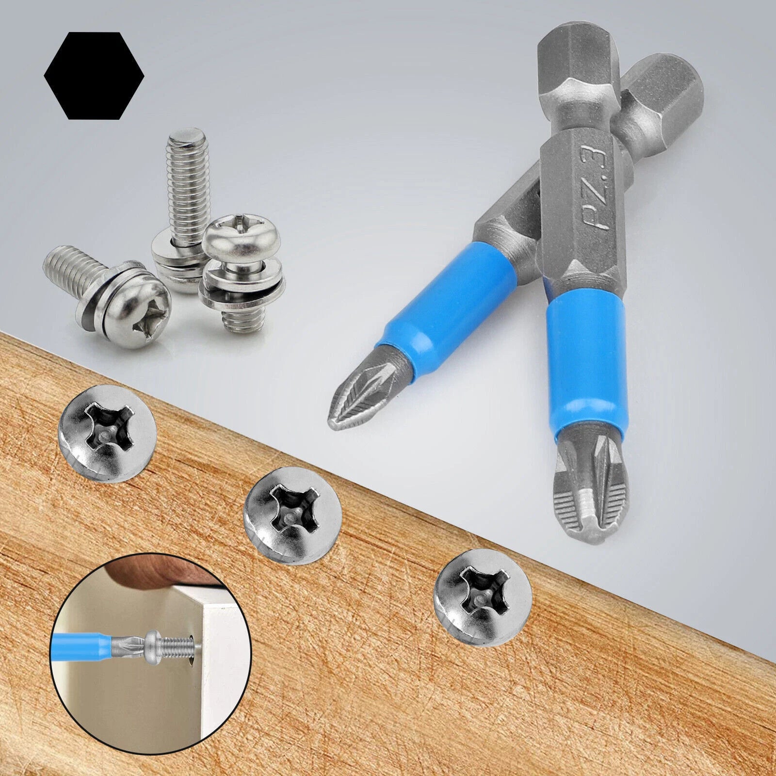 12x 1/4'' Magnetic Hex Shank Anti-slip Phillips Screwdriver Tool Drill Bit Set