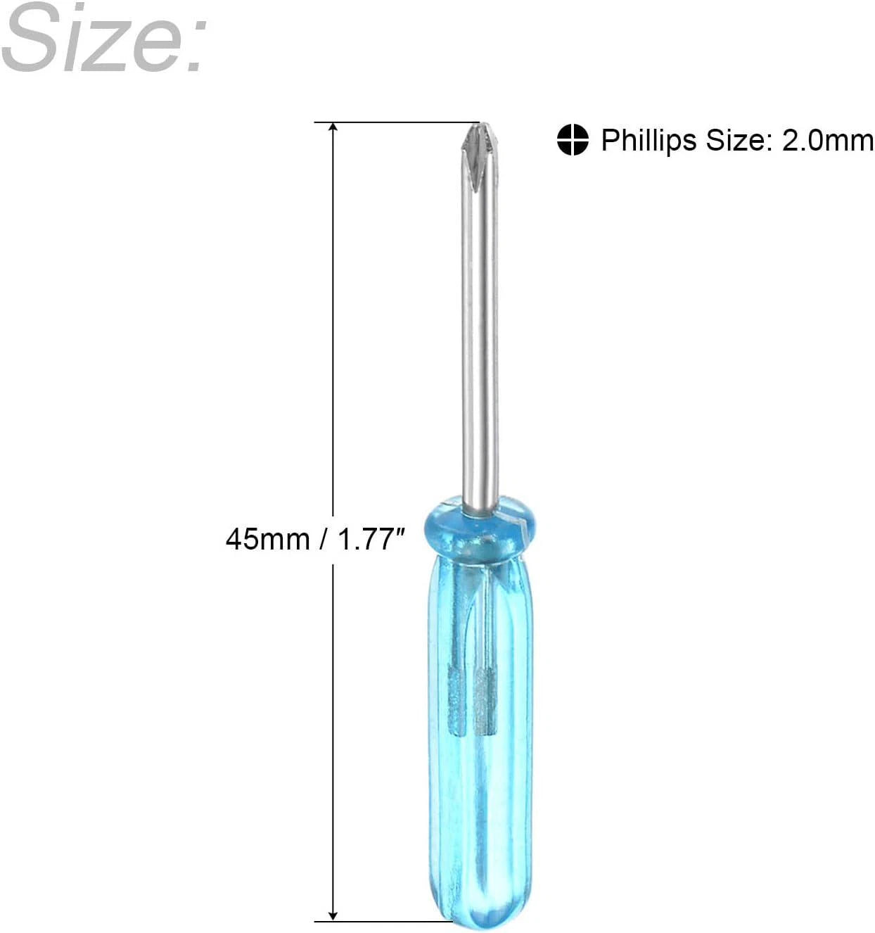 10 Pcs Mini Phillips Screwdriver, 2.0mm Cross Head 45mm Length for Small Repair,