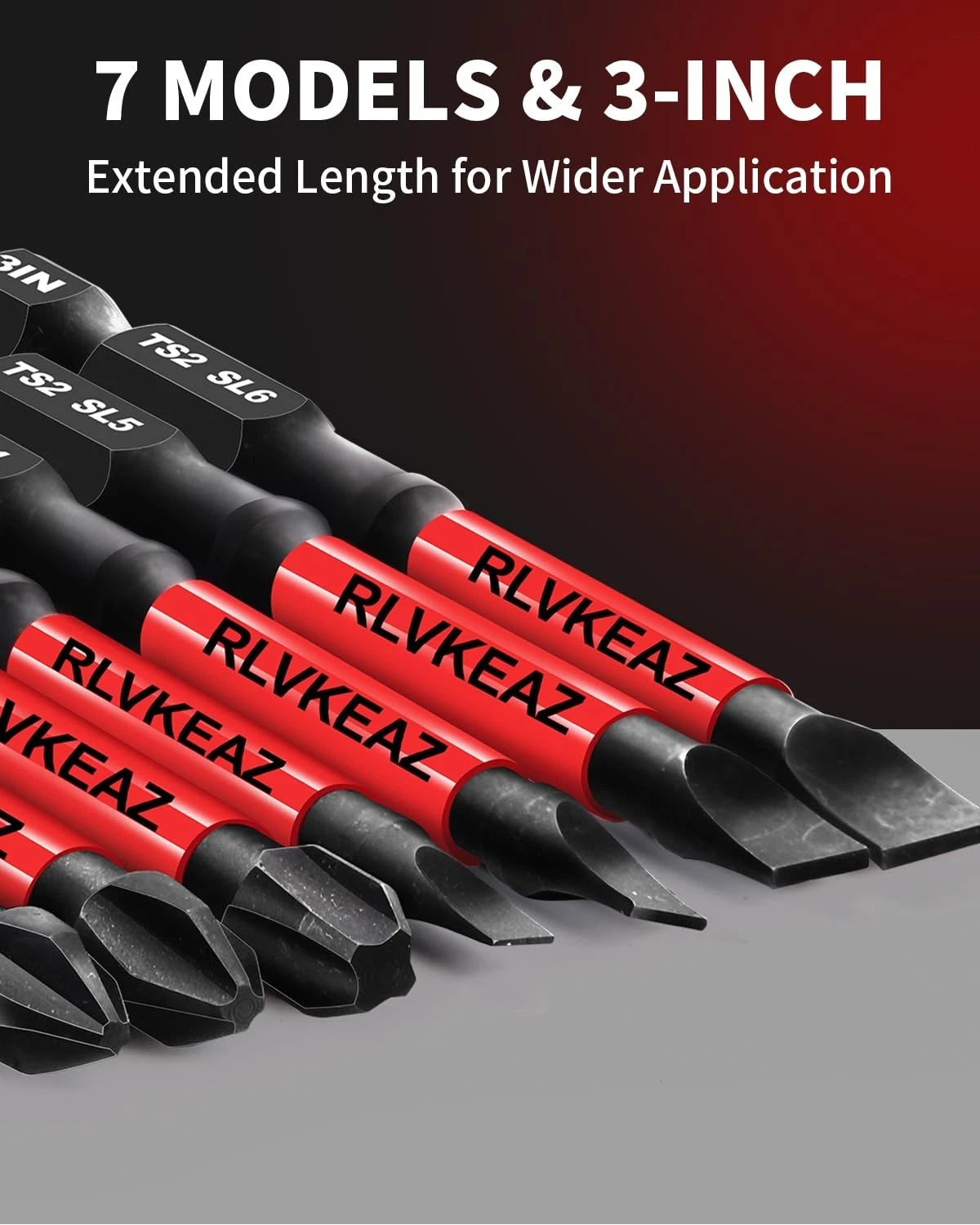 10-PCS 3" Long Magnetic Screwdriver Bits Set: Phillips Bits #1/#2/#3 & Slotted H