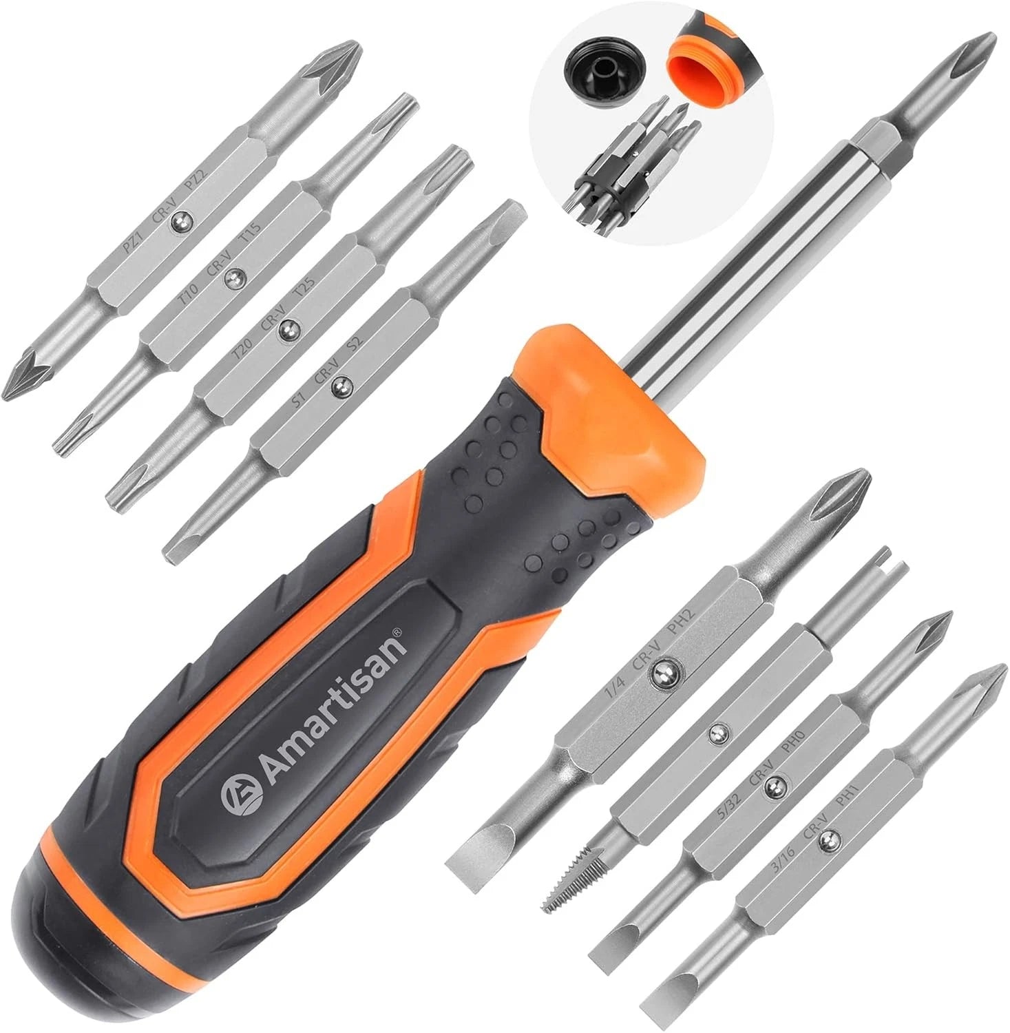 Amartisan 18-in-1 Multi-bit Screwdriver Set, Orange