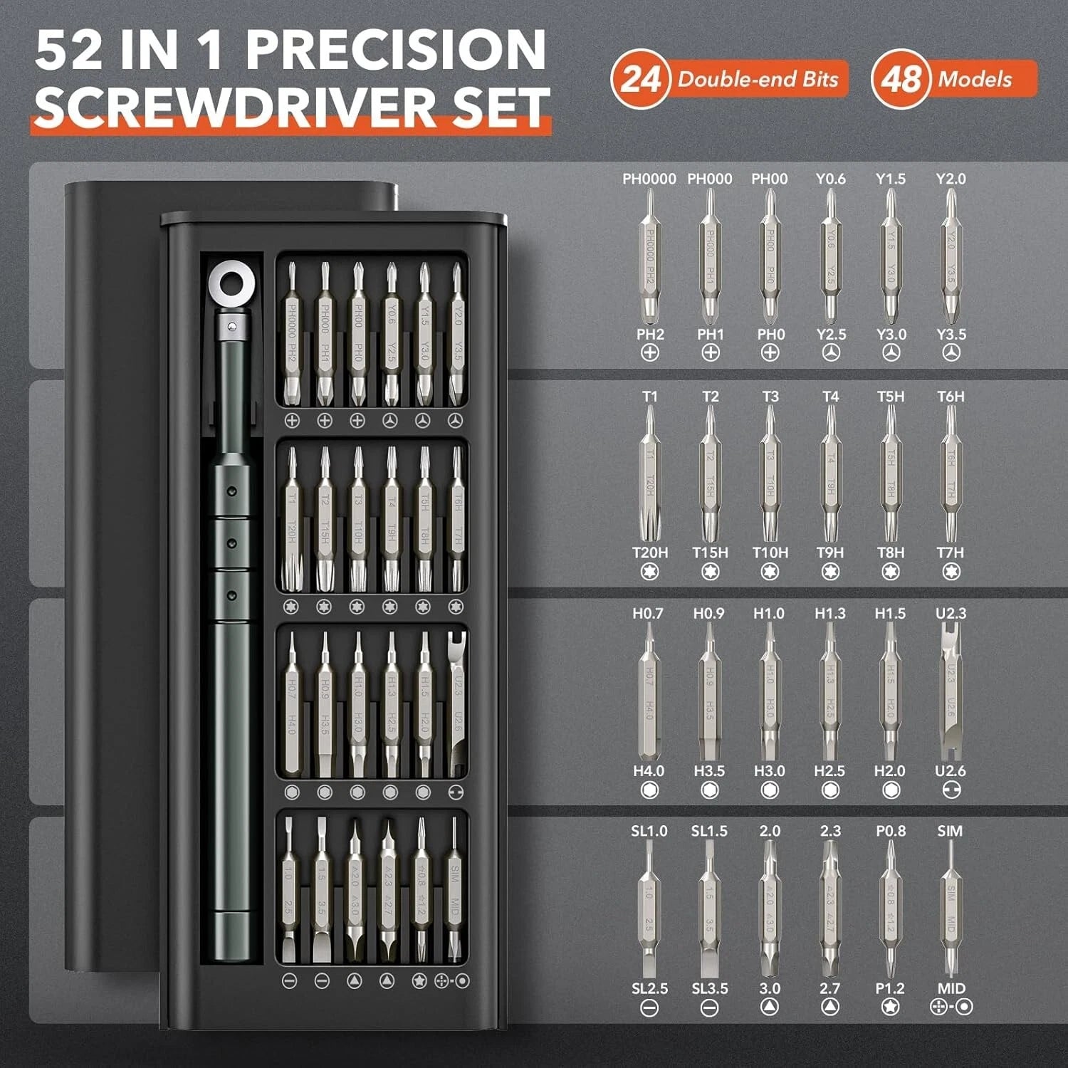 52-in-1 Precision Screwdriver Set – Electronics Repair Tool Kit Gift