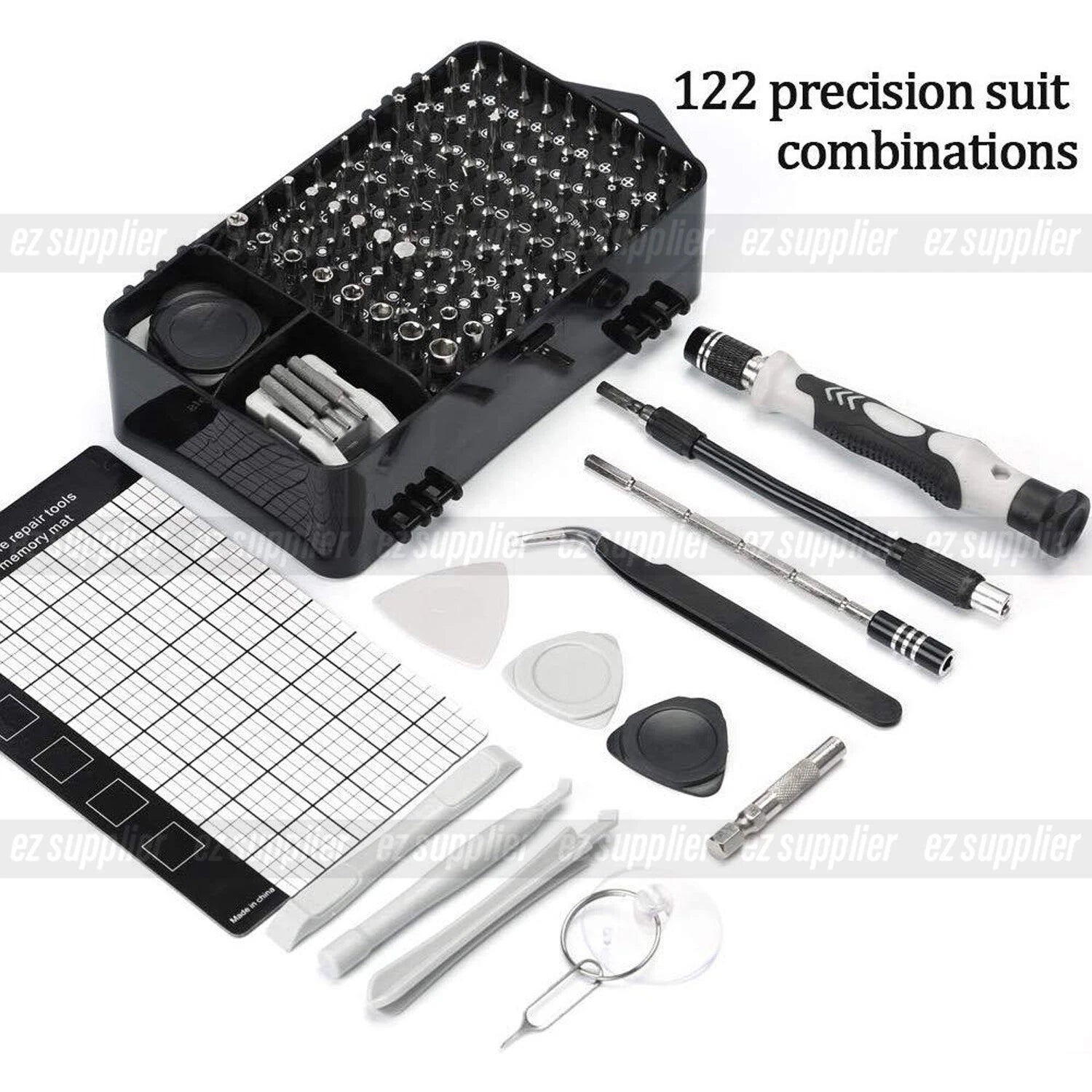 122 in 1 Precision Magnetic Screwdriver Set Computer Repair Kit with Case Black
