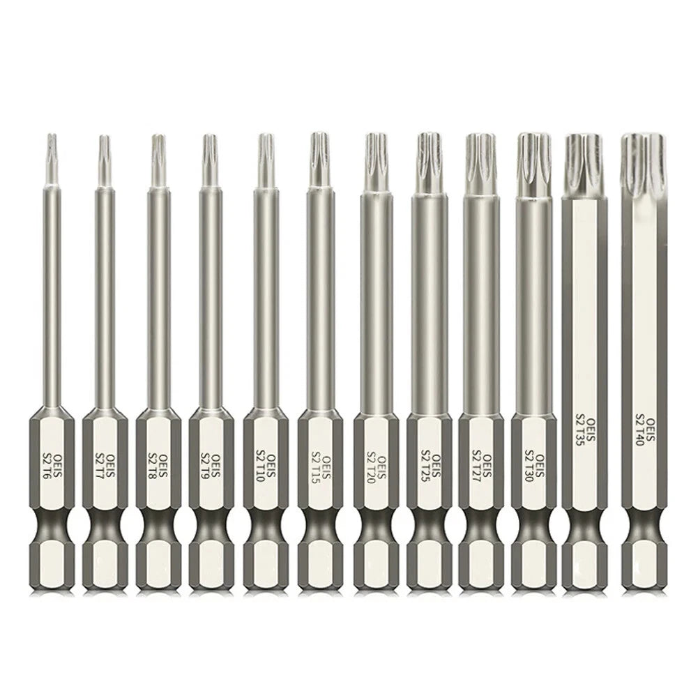11Pcs T7-T40 Magnetic Head Torx Screwdriver Bit Set Security Tamper Proof Star