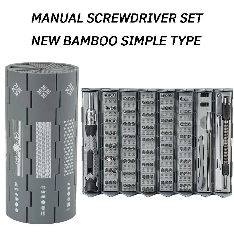 Manual Screwdriver Set Bamboo Simple Hard Wear Resistant Durable Multifunctional-