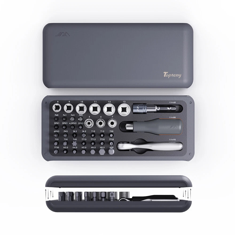 Polycarbonate and Alloy Steel 41-Pieces Mini Ratchet and Screwdriver Set E0