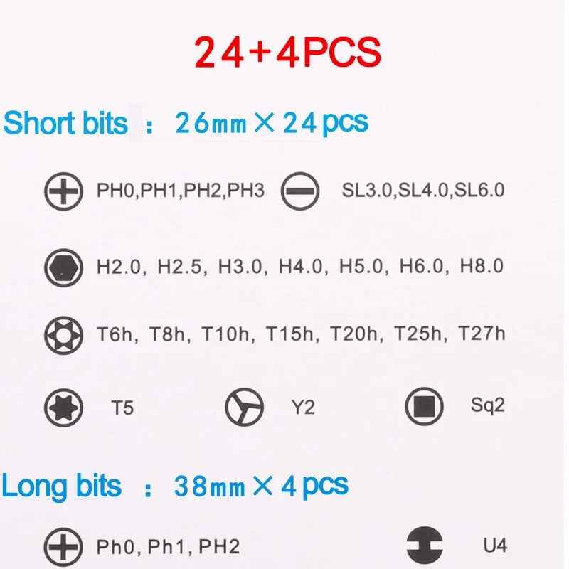 FO-9229 Ratchet Screwdriver Set 30pcs Cross U Hexagonal Hand Tools Right Angle