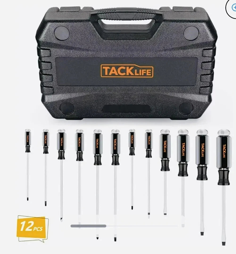 Brand New Magnetic 12 Pieces Tacklife HHS7B Screwdriver Set with Case