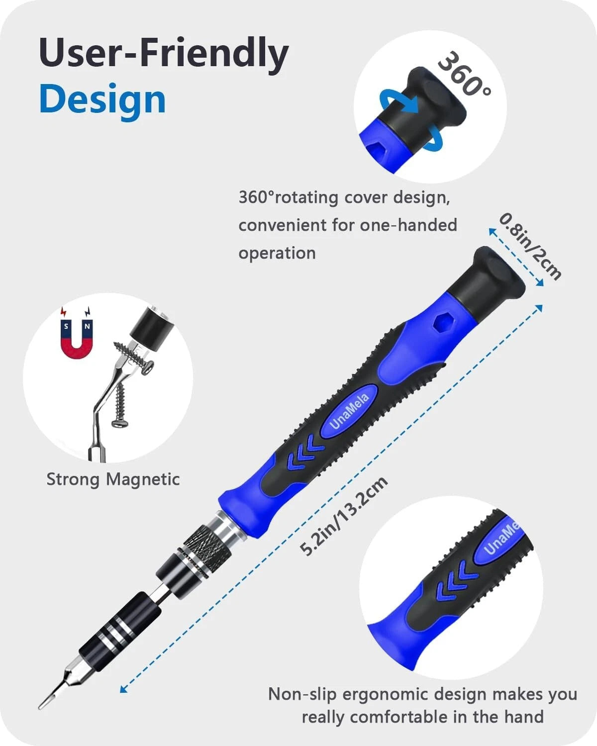 UnaMela Electronics Precision Screwdriver Set: 61 in 1 Small Magnetic Repair Too