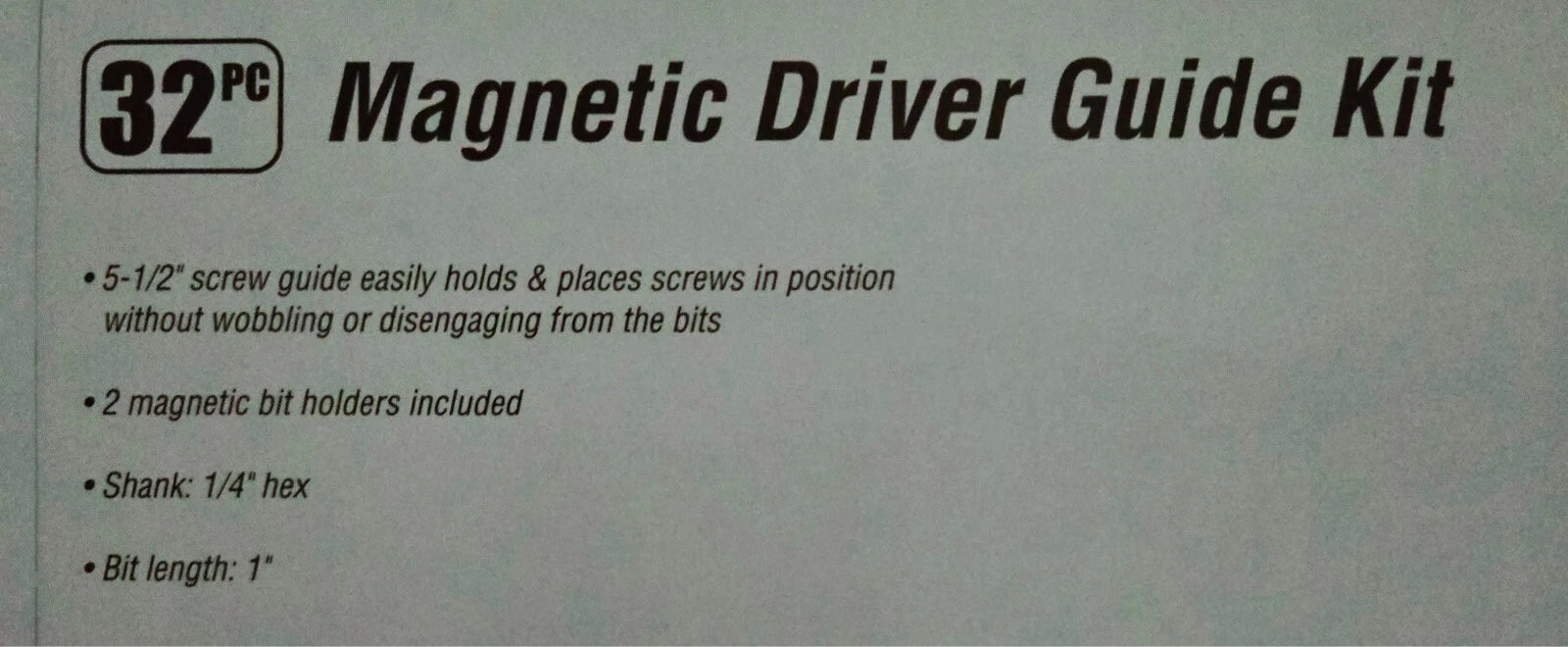 Magnetic driver guide kit 32pc mix screwdriver attachments for drill