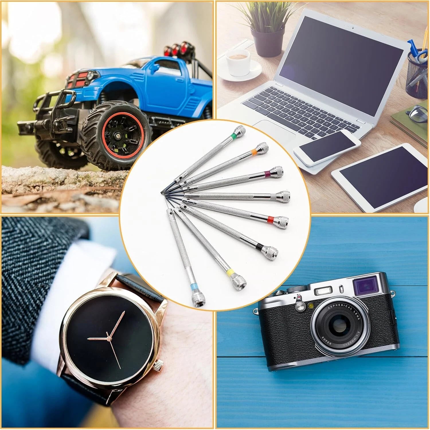 Hordion 8Pcs Micro Precision Screwdriver Set, Jewelers Flat