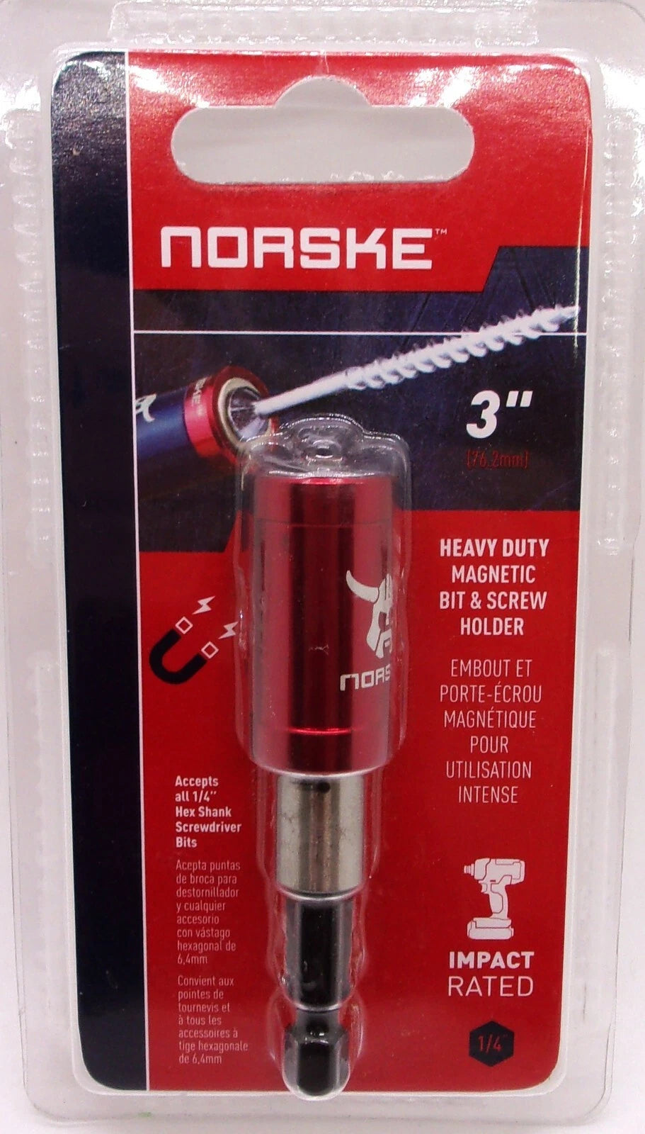 (J) Norske  3" Impact Torsion Magnetic Screwdriver Bit & Screw Holder, NIBCI325