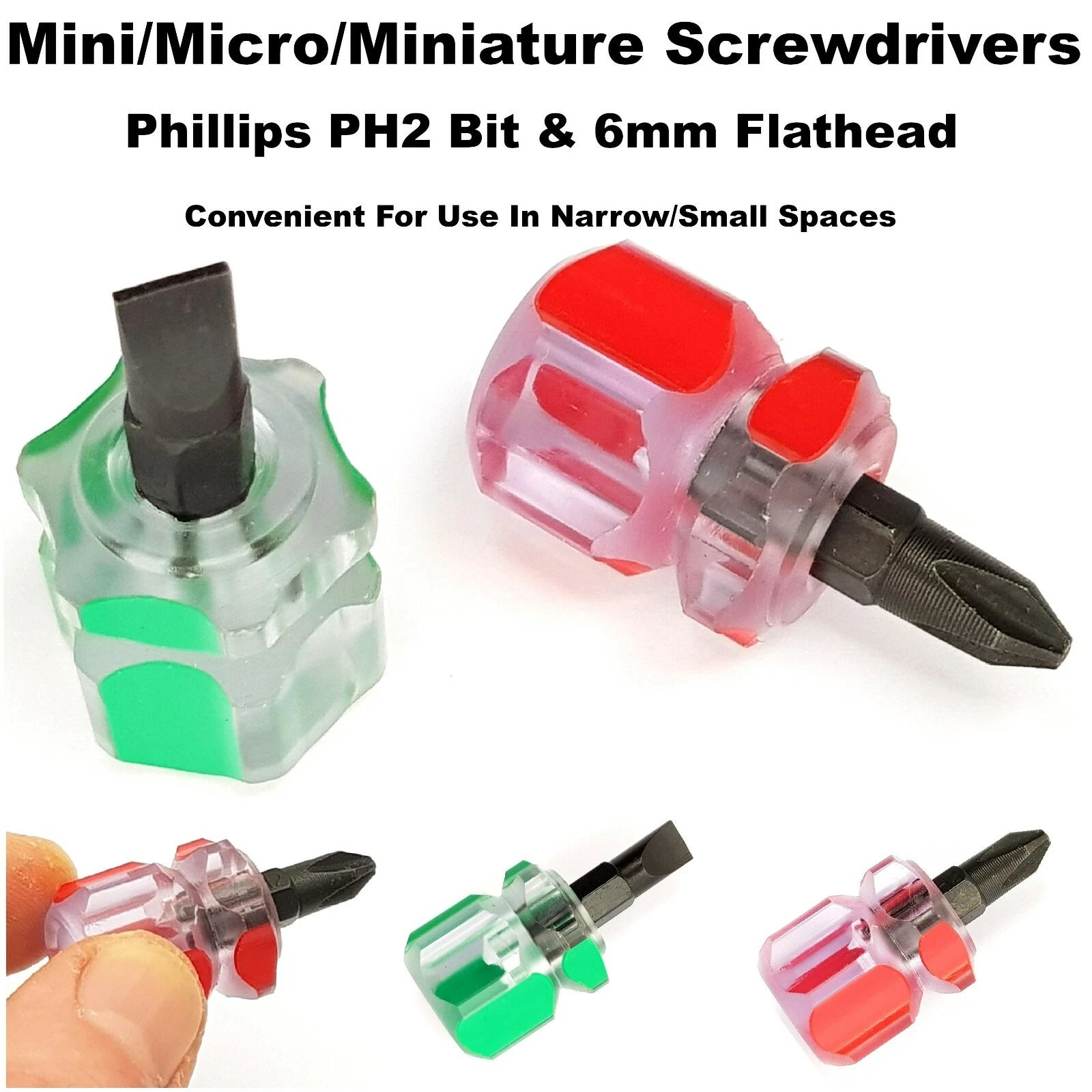 Mini Screwdriver Set Micro Miniature PH2 Bit 6mm Flathead Screwdrivers Hand Tool