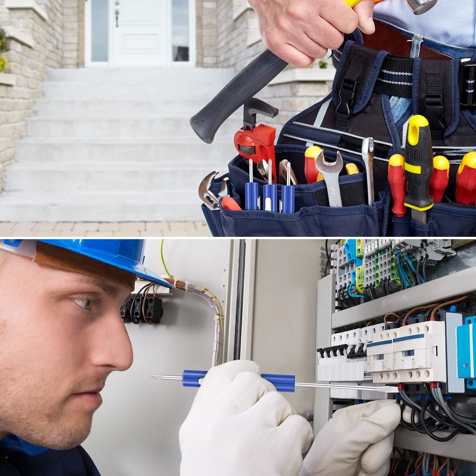 10 Pieces Pocket Screwdriver Set with Clip Double End and Slotted Two use Screwd