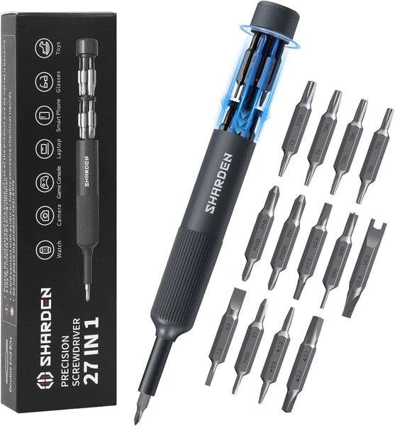 Sharden 27-in-1 Precision Screwdriver Set Multi Bit Small Screwdriver Magnetic M