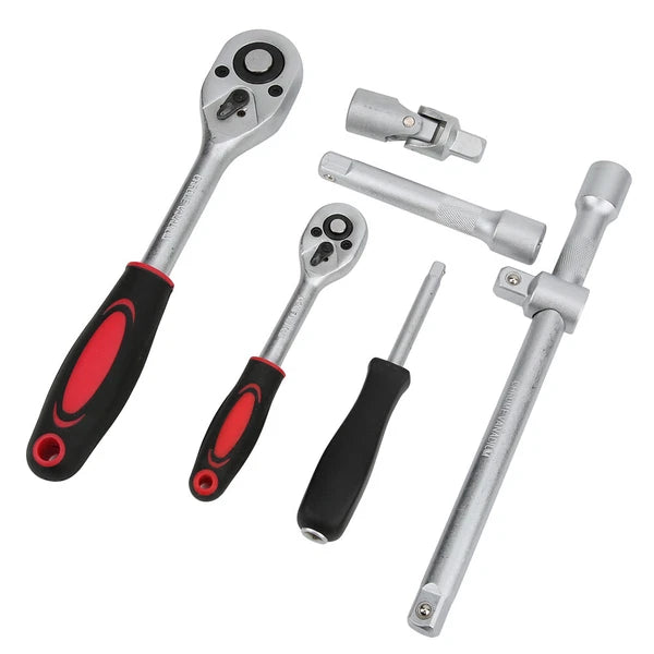 Socket Set 94 Pcs Ratchet Spanner Wrench 1/2" 1/4" Screwdriver Bits Tool Kit USA