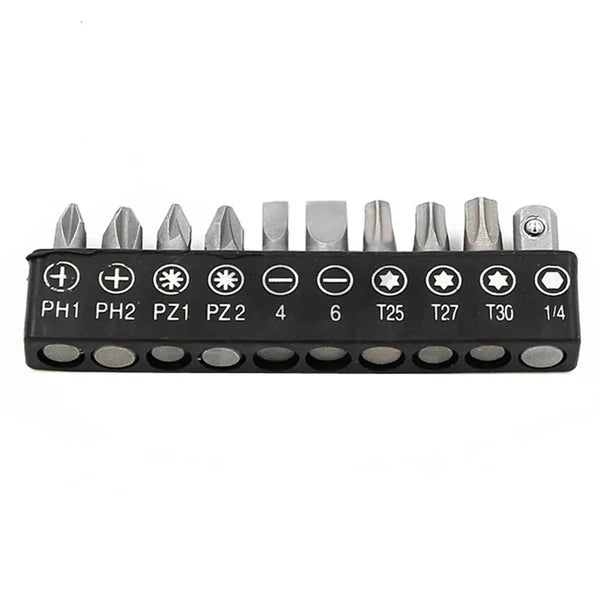 Flat Head  Ratchet Wrench 90 Degree Offset Screwdriver Handle with Bit Set4208