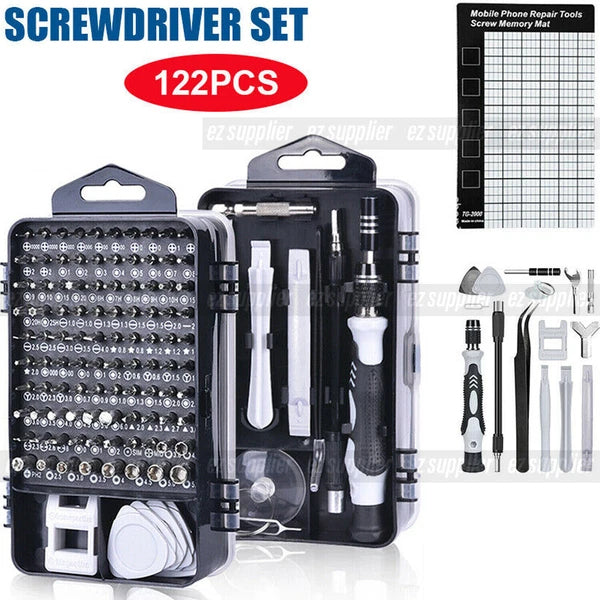 122 in 1 Precision Magnetic Screwdriver Set Computer Repair Kit with Case Black