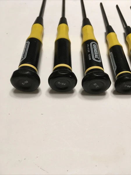 General Tool 8 Piece Ball Hex Precision Screwdriver Set NIB!!