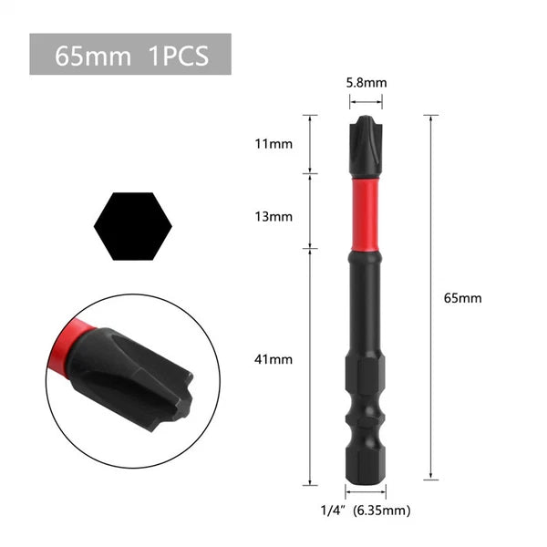 5-10pcs FPH2 Impact Screwdriver Bit Set-S2 Steel 65mm &110mm Slotted Heads US