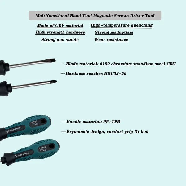 6pcs Screwdriver set Repair Tool Magnetic Phillips / Slotted Muti-Purpose hand t
