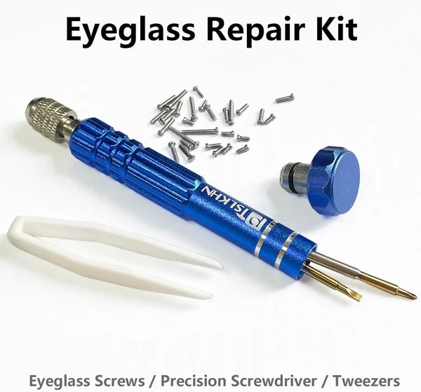 Eye Glass Repairing Kit, S2 Steel Screwdriver with 15 Types of Screws, Precision