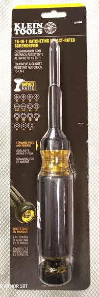 Klein Tools 32305HD 15-in-1 Ratcheting Impact Rated Screwdriver Bit Storage New