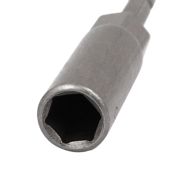 5pcs 81mm Length 1/4" Hex Shank 10mm Hexagonal Deep Socket Nut Driver Bit Gray