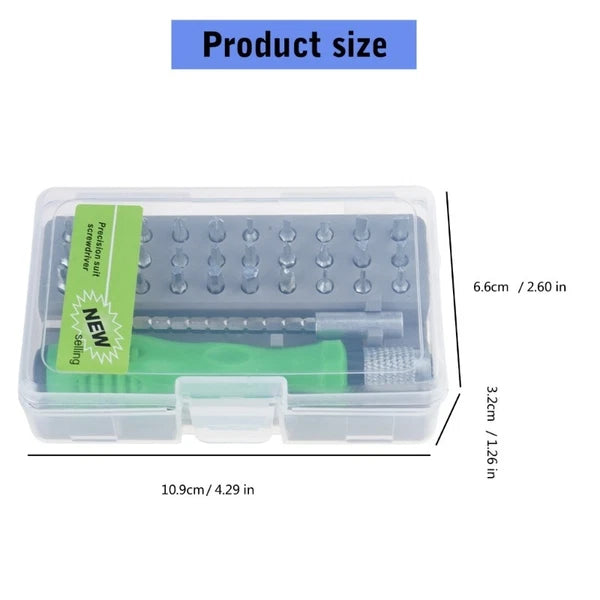 Compact 32 In 1 Screwdriver set with Tips for DIY & Professional Use