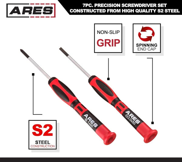 70600-7-Piece Precision Screwdriver Set - S2 Steel Screwdriver Shafts - Phill...