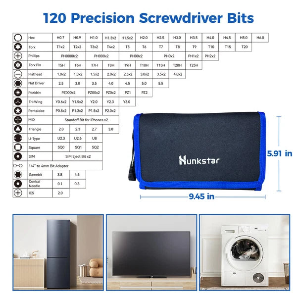 142 in 1 Hunkstar Precision Screwdriver Set for PC Phone Electronics Repair Tool