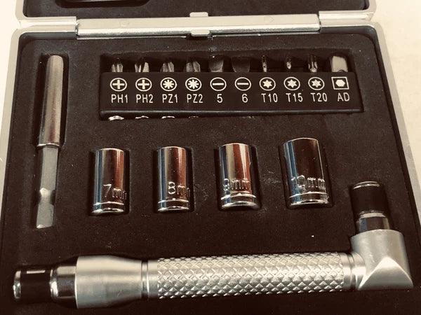 MOAA Small Beautiful Tool Kit, Tape,Knife,Sockets, Screwdrivers