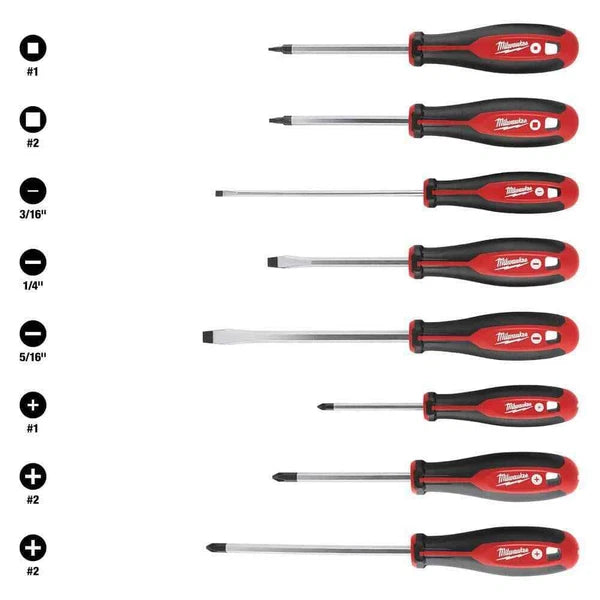 Milwaukee 8-Piece Screwdriver Set w/ Tri-Lobe Handle (2-Pack)