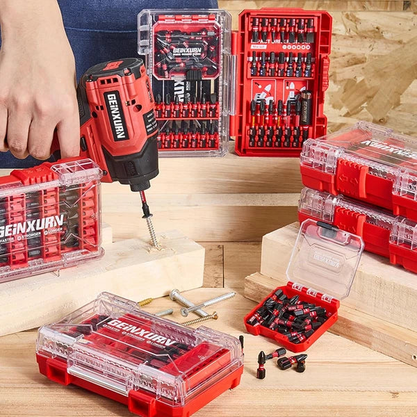 42-Piece Impact Screwdriver Bits Set, Magnetic S2 Steel, Phillips/Slotted/Square