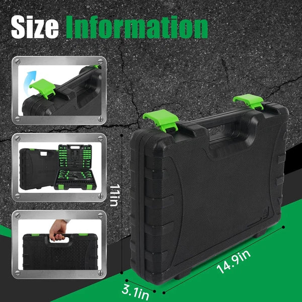 107-Piece Magnetic Screwdrivers Set with Case, Screw Driver Set, Includs Slotted