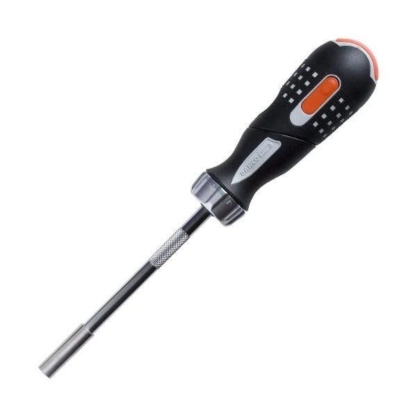 Bahco 808050P Ratcheting Bit Holder Screwdriver - Pistol Grip Handle