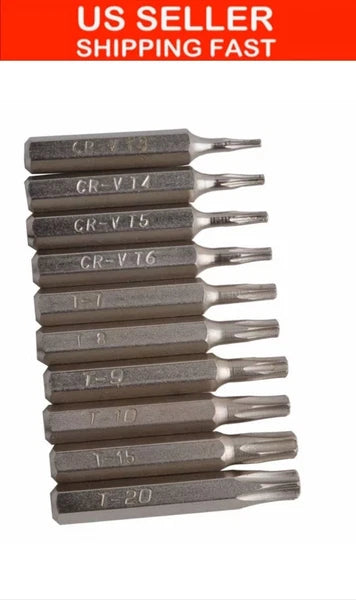 Torx Bit Driver Set CR-V Security Torx T3 T4 T5 T6 T7 T8 T9 T10 T15 T20 10 PCS