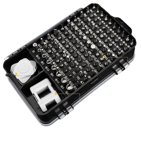 122 in 1 Precision Magnetic Screwdriver Set Computer Repair Kit with Case Black
